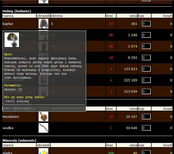 Zbrojownia - tu można się wyposarzyć w niezbędny ekwipunek